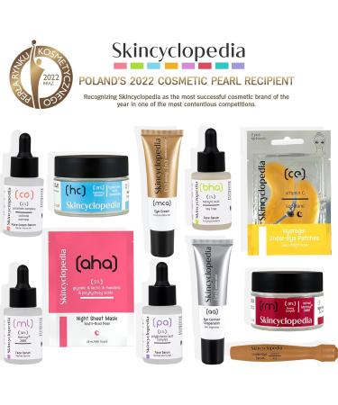 Skincyclopedia AHA Exfoliating Night Serum with 20% Lactic Glycolic and Mandelic Acid and PHA - Chemical Peel Solution for Spots Hyperpigmentation Acne Scars and Pores - for Men and Women 30ml - Buy Online on GoSupps.com