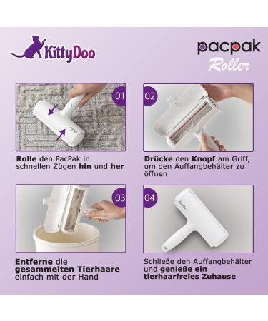 Kittydoo Pac Pak Animal Hair Remover | Reusable Lint Roller for Dog & Cat Hair - Perfect for Sofa Carpet & Bed - Buy Online on GoSupps.com