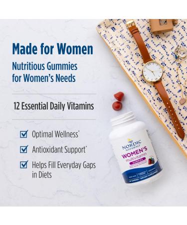 Nordic Naturals Women's Multivitamin Gummies Mixed Berry - 60 Gummies - Support for Healthy Skin Hair Bones Energy & Immunity - Non-GMO Vegetarian - 30 Servings Women 60 Count (Pack of 1) - Buy Online on GoSupps.com