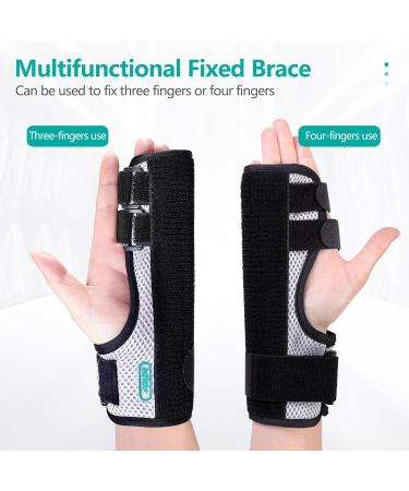 Lefeke Trigger Finger Splint - Multi Finger Brace for Hand Support | Finger Straightening Immobilizer for Arthritis & Broken Fingers - Size M Black - Buy Online on GoSupps.com