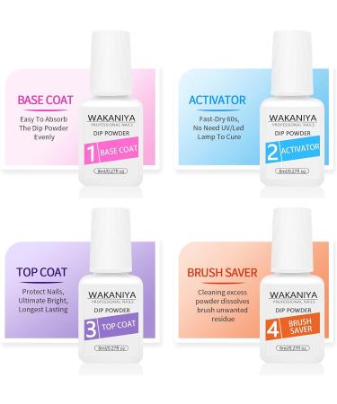 Dipping Powder Nails Set - 29PCS Starter Kit | 8 Colors French Nail Powder + Activator Base & Top Coat | Ideal for Beginners | Pink Blue & Glitter Manicure - Buy Online on GoSupps.com