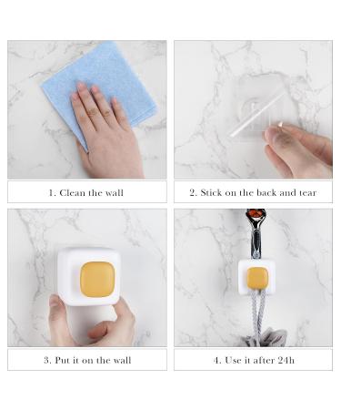 Linkidea Wall Bracket 2-Pack - Self-Adhesive Shower Razor Holder for Bathroom Storage - Durable & Practical Towel Luffa & Coat Organizer (White) - Buy Online on GoSupps.com