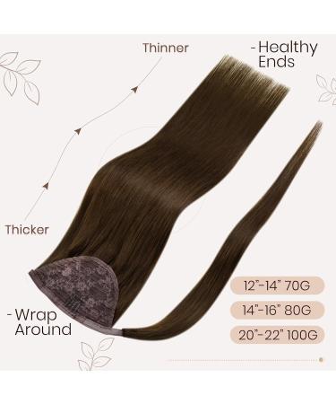 Buy Hetto Real Hair Ponytail Extensions - Brown Remy Human Hair #4 70g 35cm | Best Quality & Fast International Shipping - Buy Online on GoSupps.com