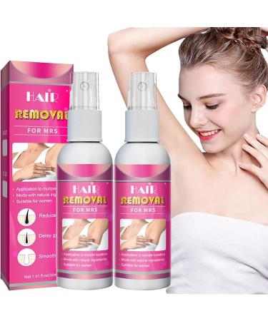 2 Pcs 2023 Nouveau Spray D' pilation Semi-Permanente Junrinogin Spray D' pilation pour Le Corps Spray D' pilation Permanent Naturel Moussant Facile (Woman)