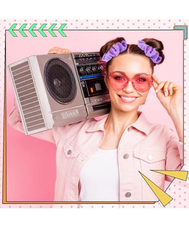 Yunlly 80s Neon Scrunchies - 96 Pcs Hair Ties for Women | 6 Colors - Buy Online on GoSupps.com
