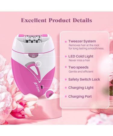Buy Women's Epilator with LED Light - Wireless Hair Removal for Face Body Armpit Bikini & Leg | International Shipping - Buy Online on GoSupps.com