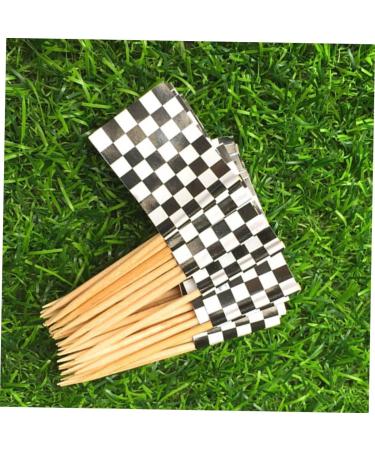 HOMSFOU 400 Pcs Mini Checkered Picks Mini Racing Flag Picks Racing Flags for Cakes Mini Checkered Topper Checkered Flag Picks Mini Cupcake Checkered Flag Toppers Toothpick Bamboo Dessert - Buy Online on GoSupps.com