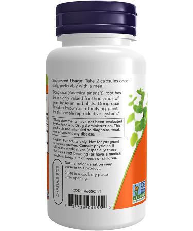 Now Supplements Dong Quai 520mg 100 Veg Capsules - Female Support Formula - Buy Online on GoSupps.com