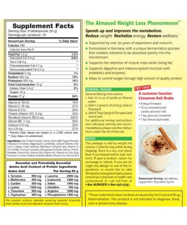 Almased Plant-Based Meal Replacement Shake 17.6 oz - Non GMO, Gluten-Free (3 Pack) - Includes Ball - 4 Piece Set - Buy Online on GoSupps.com