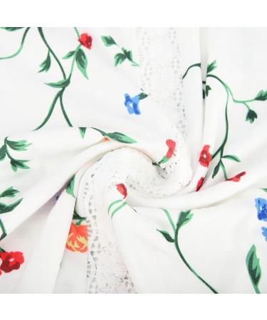 Womens Casual Short Sleeve Vintage Floral Top - Red Floral Blouse XX-Large - Buy Online on GoSupps.com