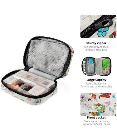Pfrewn 7 Day Pill Organizer Case - Floral Travel Pill Box with Zipper for Vitamins & Supplements Portable Weekly Medicine Holder - Buy Online on GoSupps.com