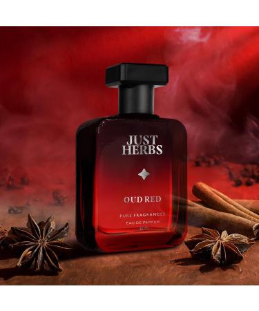 Just Herbs Intense Oud Red EDP Perfume for Men 1.69 fl oz Verdant Citrus and Spice Scent - Buy Online on GoSupps.com
