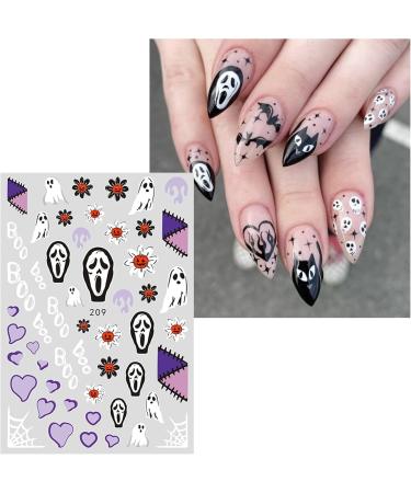 JMEOWIO 9 Sheets Halloween Nail Art Stickers Decals Self-Adhesive White Star Nail Supplies Nail Art Design Decoration Accessories - Buy Online on GoSupps.com