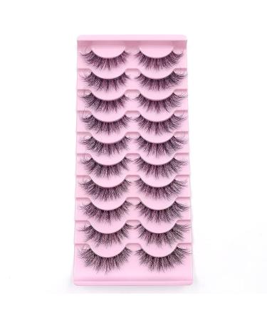 IFLOVEDEKD Handmade 3D Wispy Fake Eyelashes - 10 Pairs | Natural Look, Reusable, Short Mink Lashes with Clear Band for Fluffy Fashion Statement - Buy Online on GoSupps.com