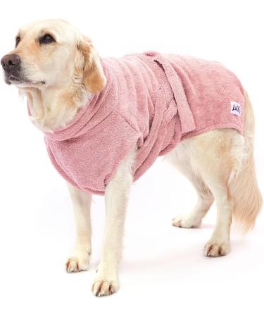 Lills Dog Wadder - 100% Organic Cotton Bathrobe | Extra Absorbent Pinkberry | Size M (55 cm Back Length) - Buy Online on GoSupps.com