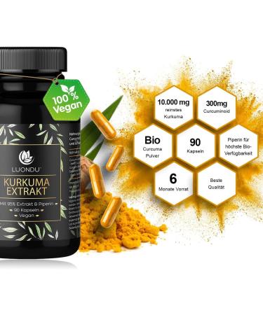 Shop Organic Kurkuma Capsules - 90 Vegan High-Dose Curcumin Extract with 10 000mg Turmeric & Piperine for Maximum Absorption - Buy Online on GoSupps.com