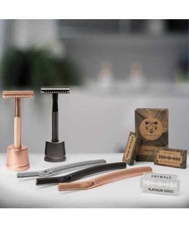 Anymale Eyebrow Razor with 5 Blades | Dermaplaning & Facial Hair Remover for Men & Women | Silver 3 - Perfect for Fluffy Hair - Buy Online on GoSupps.com