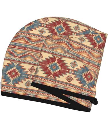 Hair Towel Wrap - Quick Drying Turban with Button | Tribal Aztec Design | Perfect for Fast Hair Drying - Buy Online on GoSupps.com