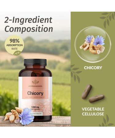 HERBAMAMA Chicory and Milk Thistle Kit - Bundle of 1200 mg Chicory Root Capsules & Milk Thistle Tincture 4 fl oz - Vegan Non-GMO Sugar & Alcohol-Free - 2 Pack - Buy Online on GoSupps.com