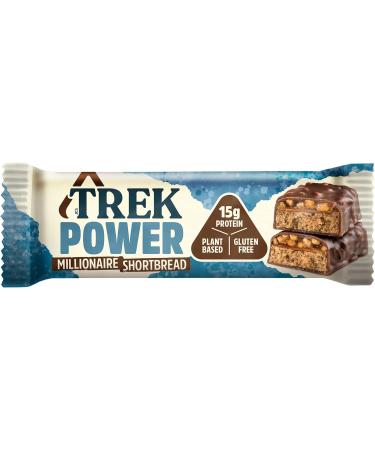 TREK High Protein Flapjack Cocoa Oat - Gluten Free - Plant Based - Vegan Snack - 50g x 36 bars & Protein Power Bar Millionaire Shortbread - Plant Based - Gluten Free - Vegan Snack - 55g x 16 bars - Buy Online on GoSupps.com