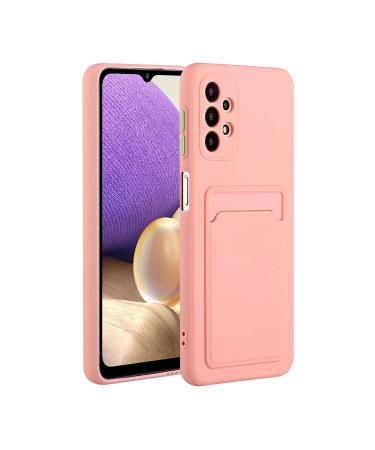 Tivenfezk Nadoli Silicone case for Samsung Galaxy A13 4G Ultra thin shockproof scratch -resistant wallet soft TPU protective cover Mobile phone case with credit card holder Samsung Galaxy A13 4g pink