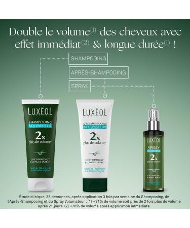 LUXEOL - Volumizing Shampoo - Doubles Hair Volume(1) - Immediate Effect(2) & Long Lasting(1) - Clinically Proven - Natural Origin Formula - Silver Linden & Vegetable Protein - 200 ml - Buy Online on GoSupps.com