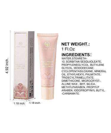YOUNG VISION Full Coverage Matte Finish Waterproof Liquid Foundation Makeup 1 Fl Oz - Buy Online on GoSupps.com