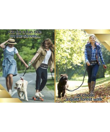 Premium 2-in-1 Jogging Line & Leash for Large/Medium Dogs | Double Handle & Belly Belt | Ideal for Jogging Hiking & Walking - Buy Online on GoSupps.com