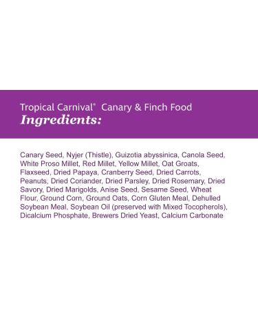 F.M. Brown's Tropical Carnival Gourmet Canary and Finch Food 1.5-lb Bag - Vitamin-Nutrient Fortified Daily Diet with Fruits Veggies Grains Seeds Herbs and Flowers - Buy Online on GoSupps.com