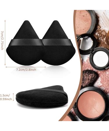 Puff Soft Powder Sponge Triangle Powder Puff Reusable Triangle Sponge with Strap Wet Dry Cosmetic Puff for Loose Powder Foundation (Black Beige) - Buy Online on GoSupps.com