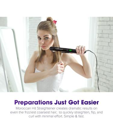 1-Inch Titanium Ceramic Flat Iron Hair Straightener - Variable Temp & LCD Display | Moroccan Hit - International Shipping Available - Buy Online on GoSupps.com