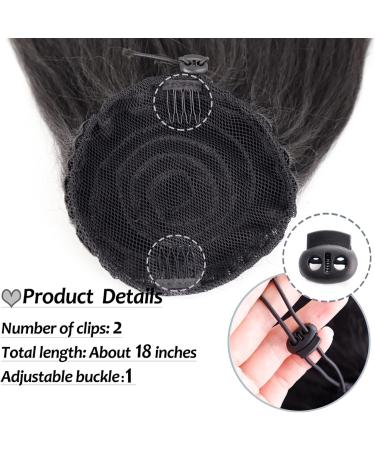 Ponytail Extension Synthetic Tail Warping 18" Hairpiece with 2 Plastic Comb Drawstring Ponytail Hair Extension Natural Black Ponytail Hair Extension(2) 18inch-45cm 2 - Buy Online on GoSupps.com