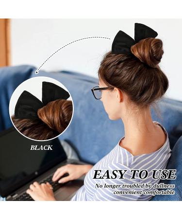 4-Piece Deft Hair Bun Maker Set - Doughnut French Hairstyle (Black, Khaki, White, Gray Fabric) - Buy Online on GoSupps.com