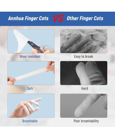Annhua Latex Finger Cots 150pcs - Disposable Finger Covers for Hospitals & Beauty Salons | Waterproof, Anti-Static, White 100g - Buy Online on GoSupps.com
