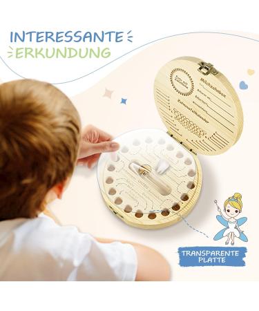 Qetlavee Wooden Tooth Box with Tweezers - Milk Teeth Storage & Souvenir Gift for Babies | Heart-Shaped Keepsake for Boys & Girls - Buy Online on GoSupps.com