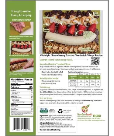 NewGem Sandwich Wrap - Apple Kale 6 Wraps, 2.5 Ounce - Pack of 1 - Buy Online on GoSupps.com