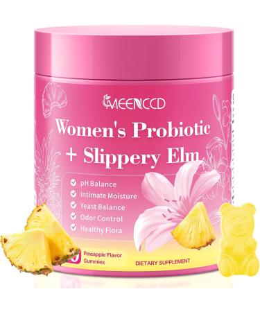 MEENCCD Her Juicy Feminine Probiotics Gummies with Slippery Elm & Lactobacillus Blend Supports pH Balance & Immune Function Promotes Vaginal Wellness Pineapple Flavor 60 Count - Buy Online on GoSupps.com