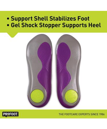 PROFOOT Runner's Knee Orthotic Insole for Women 6-10 | Shock-Absorbing Heel Support & Foot Position Correction | Cushioned Insole for Chondromalacia - Purple - Buy Online on GoSupps.com
