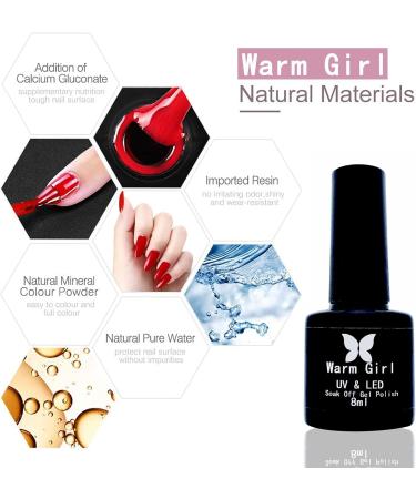 Warm Girl Gel Nail Polish Set - 6 Colours Gel Nail Polish kit Soak Off UV/LED Gel Polish Long Lasting Manicure kit 8ML - Buy Online on GoSupps.com