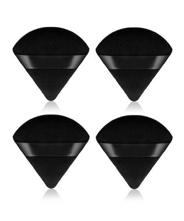 Sibba 4 Pieces Triangle Powder Puffs Face Cosmetic Powder Puff Washable Reusable Soft Plush Powder Sponge Makeup Foundation Sponge for Face Body Loose Powder Wet Dry Makeup Tool 4Pcs Black - Buy Online on GoSupps.com