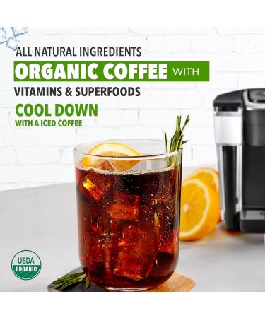 SOLLO Infused Organic Dark Roast Slimlly Low Acid Coffee Single Serve Pods Compatible With 2.0 K-Cup Keurig Brewers 24 K-cup - Buy Online on GoSupps.com