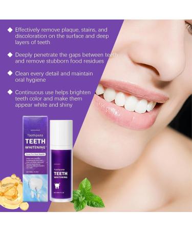 Purple Teeth Whitening Toothpaste Purple Whitening Toothpaste Gentle Teeth Stain Remover Brighten & Refresh 2025 - Buy Online on GoSupps.com