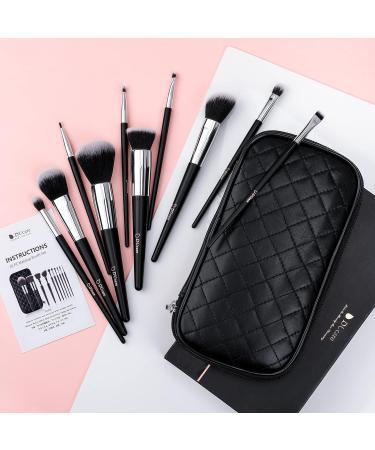 DUcare 10Pcs Travel Makeup Brush Set with Case - Premium Synthetic Kabuki Brushes for Foundation, Blending, and More - Women's Gift Set with Bag - Black - Buy Online on GoSupps.com