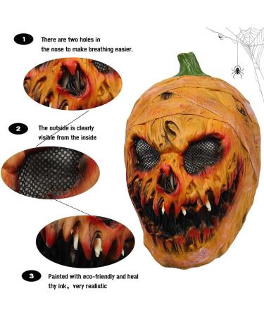 Halloween Creepy Latex Pumpkin Head Face Cover Novelty Scary Halloween Costume Party Props For Halloween Decoration Carnival Costume Party (A) shenruifabakcgvo4f5-27 - Buy Online on GoSupps.com