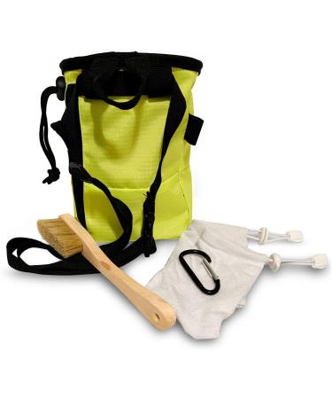 Rock Climbing Chalk Bag Bundle with Brush and Balls - Canvas Bucket for Bouldering and Mountain Climbing - Buy Online on GoSupps.com