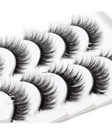 Icycheer mixed 3D artificial eyelashes full strip natural long thick cross long wispy fluffy dramatic doll eyelashes cosplay 5 couple lashes makeup (74)