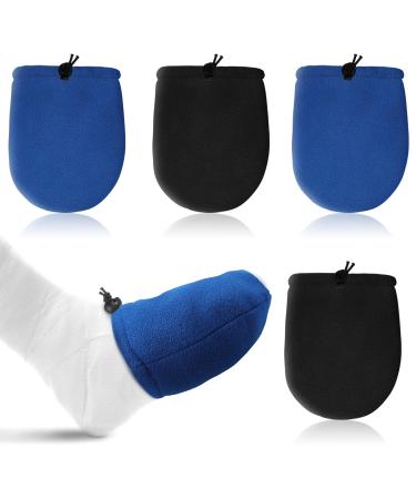Cast Toe Covers and Socks for Women Men 4 Pack Nonslip Cast Toe Cover Cast Sock Toe Cover Protector to Keep Warm Fits Ankle Leg and Foot Cast (Dark Blue Black)