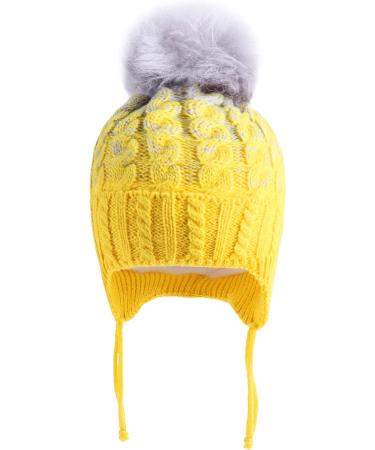 LANGZHEN Toddler Winter Hat Earflap Knit Cap - Yellow (1-2 Years) - Buy Online on GoSupps.com