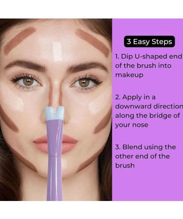 SIXRUN Nose Contour U Shaped Makeup Brush for Sculpting Defining 2 In 1 Contour Brush Soft Innovative Dual End Brush 6.9in 2 In 1 Contour Brush - Buy Online on GoSupps.com