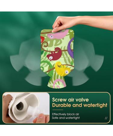 Hot Water Bottle with Lid - Animal Print Rubber Hot Water Bag for Pain Relief Cramps Foot Warmer & Therapy - Buy Online on GoSupps.com